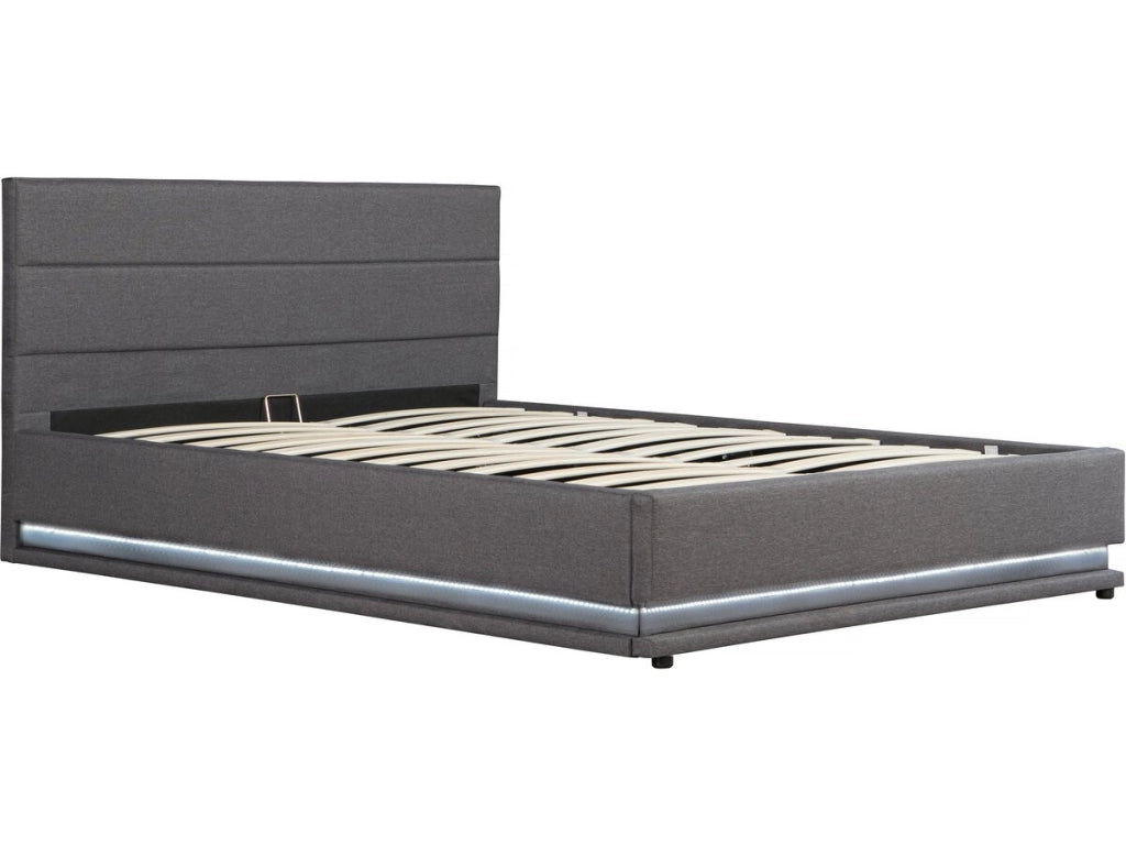Letto LED con contenitore "Anastasia" - 160 x 200 - Grigio scuro