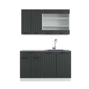 Cucina completa Fame-Line Antracite rustico/Bianco 140 cm, PL Antracite Vicco