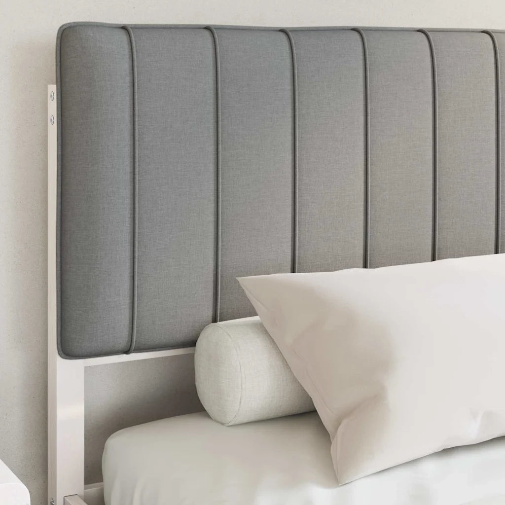 Letto con Testiera Rivestita Grigio chiaro 160 x 200 cm