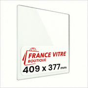 409 x 377 x 4 mm - Vetro per stufa a legna - vetro camino di ricambio - vetro per caminetto resistente al fuoco - France Vitre