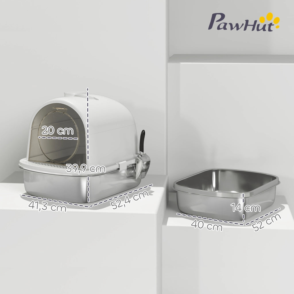 Casetta igienica per gatti chiusa ¨C zephmum ¨C 52.4x41.3x39.9 cm bianco