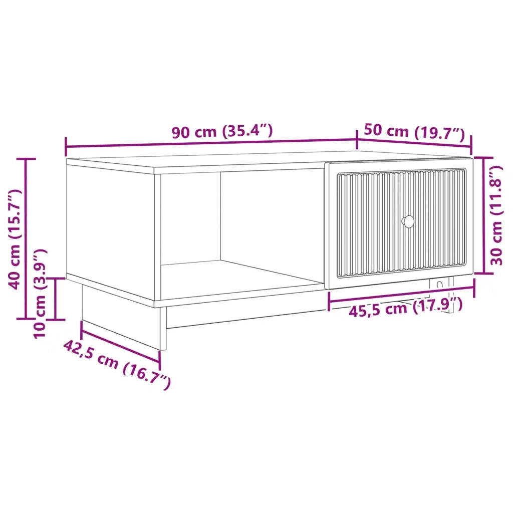 Tavolino da salotto | Tavolino da caff¨¨ | Tavolino da Soggiorno Nero 90 x 50 x 40 cm Legno ingegnerizzato