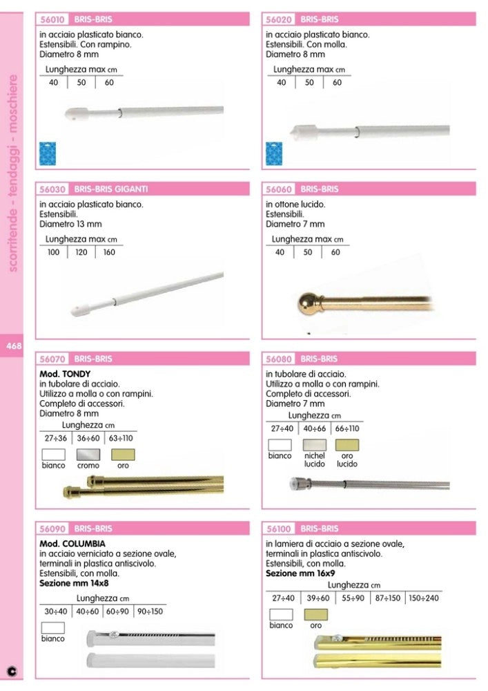 10coppie bris bris ventosa tondy ottonato 36-60 cm cod:ferx.414