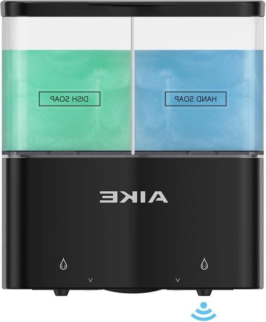 Dispensatore automatico di sapone per la parete - 2 camera - Senza forare - Adatto per gel doccia liquido - Shampoo e condizionatore