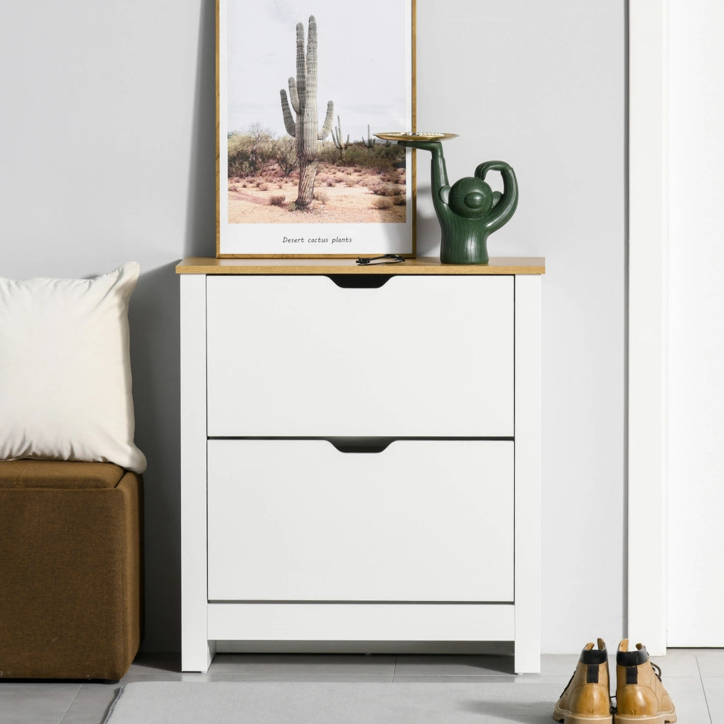 Scarpiera con cassetti e ripiani ¨C zephmum ¨C bianco 72x26x80 cm
