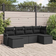 Set di divani 6 pcs Nero polyrattan