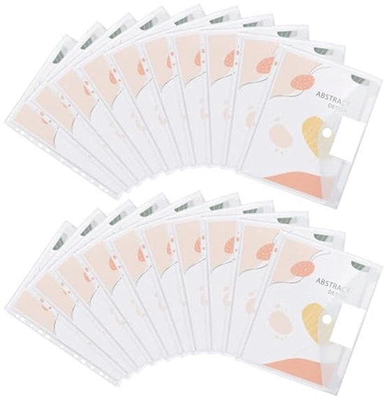 Documenti A4 per archiviazione - 48 borse documentali con chiusura con adesivo, 11 fori e spazio per etichetta - Cartelloni acqua resistenti per l'organizzazione dei documenti (bianchi)