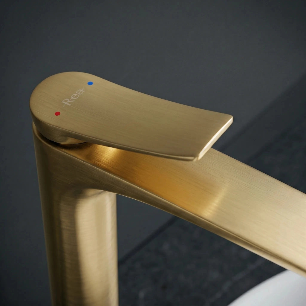 Rubinetto Da Lavabo Premium Rea Vision Brush Gold High