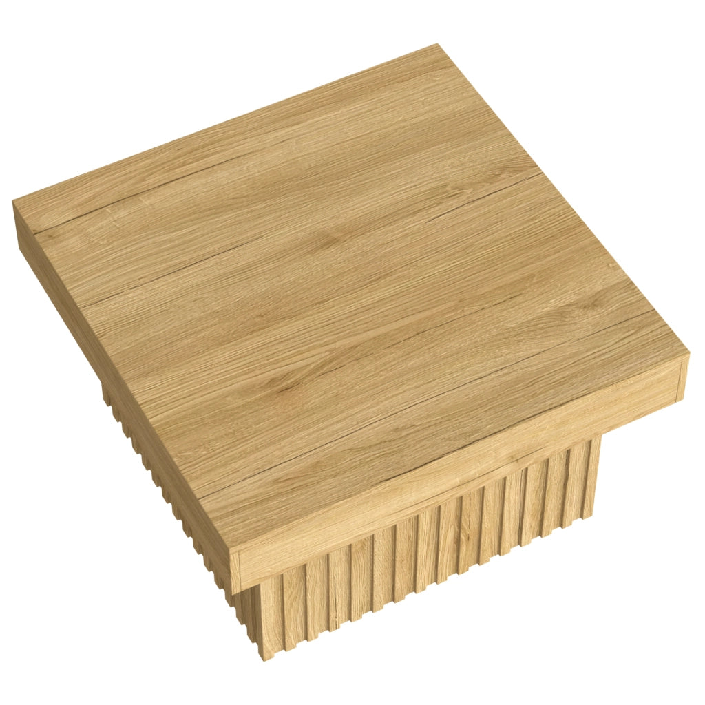 Tavolino quadrato con 1 vano aperto, stile moderno per soggiorno, in MDF e truciolato, naturale, 79 × 79 × 46 cm