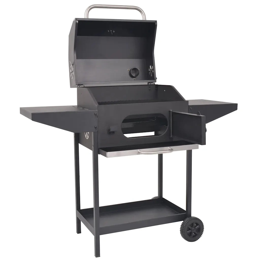 Barbecue a Carbonella con Ripiano Inferiore Nero 43048