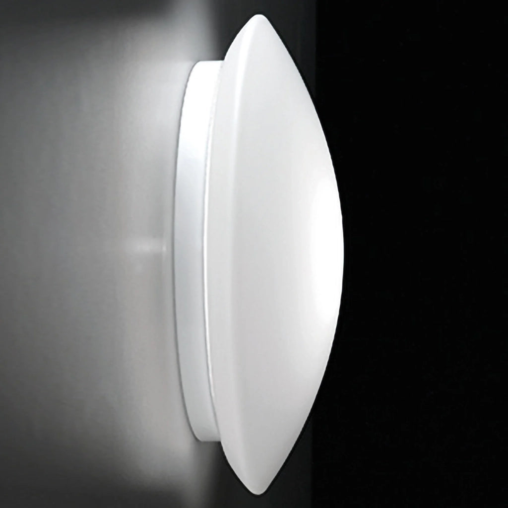 Bis bayonet parete/soffitto ø.480x130mm. sensor 28,0w led 22-27-30-40k-ip20- b.co,vetro b.co