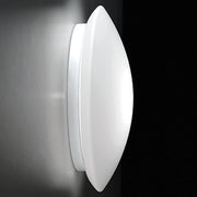 Bis bayonet parete/soffitto ø.480x130mm. sensor 28,0w led 22-27-30-40k-ip20- b.co,vetro b.co