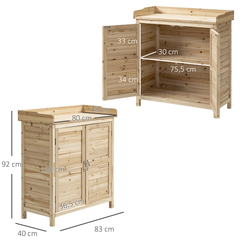 Armadietto da Giardino 2 Ante ¨C Xylo ¨C Legno Abete Esterno 83x40x92cm