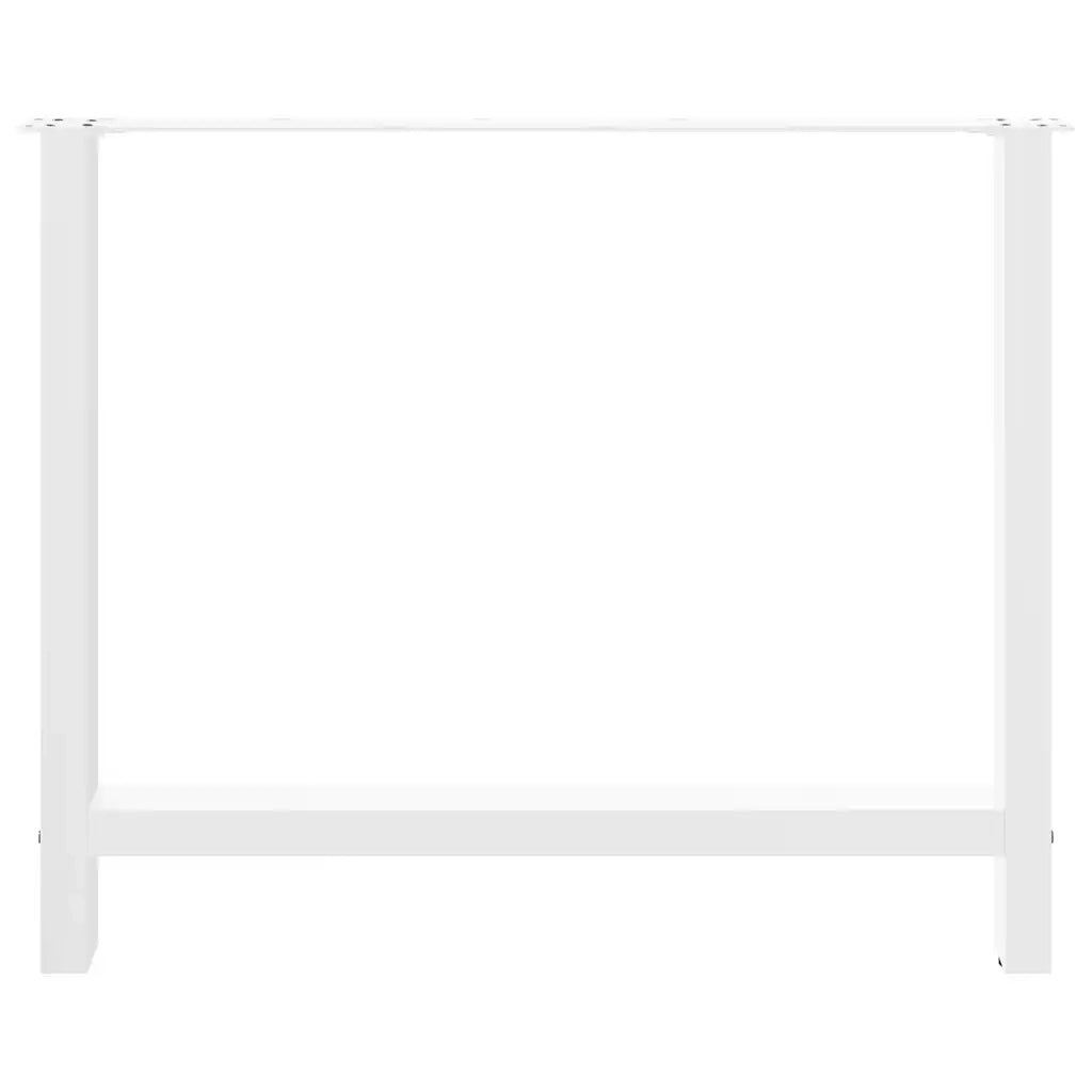 Gambe per tavolo da pranzo bianche 2 pz 100x(72-73) cm in acciaio 4013321