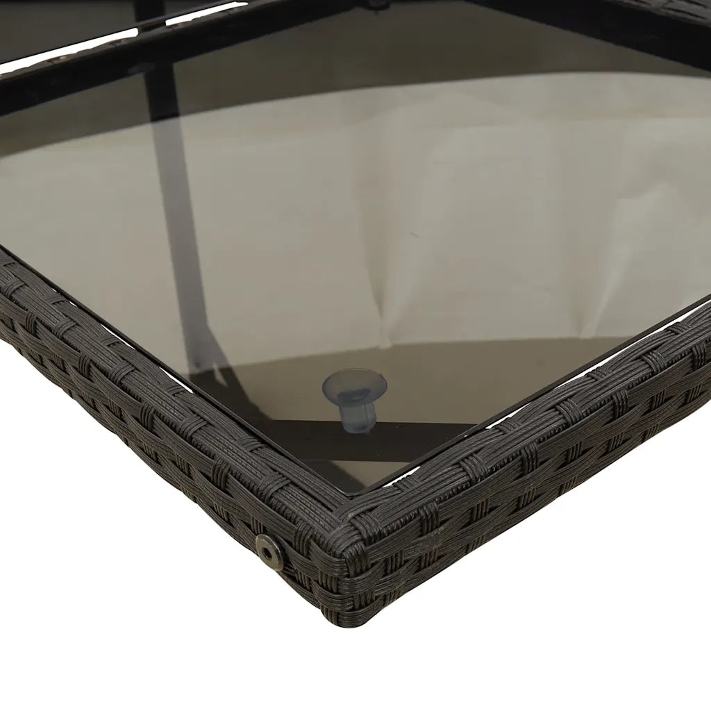 Set da Pranzo da Giardino 13pz con Cuscini Nero in Polyrattan 3210799