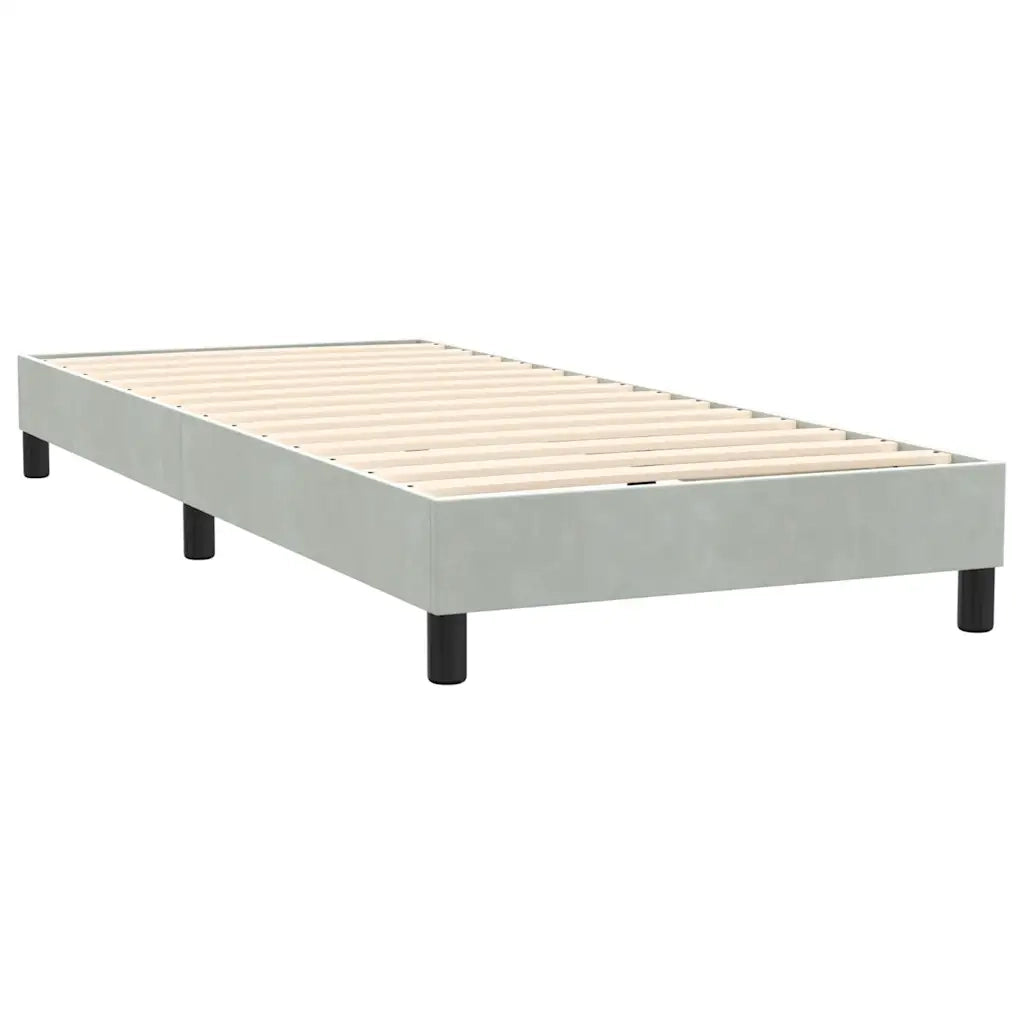 Letto a Molle con Materasso e LED Grigio Chiaro 90x220 cm Velluto 3316719