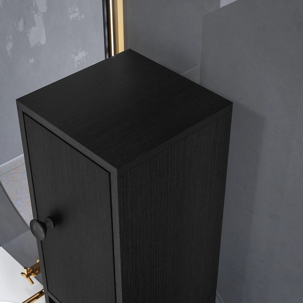 Colonna Armadietto Bagno con Ripiani Regolabili ¨C Minimal ¨C 20x20x180 cm Nero