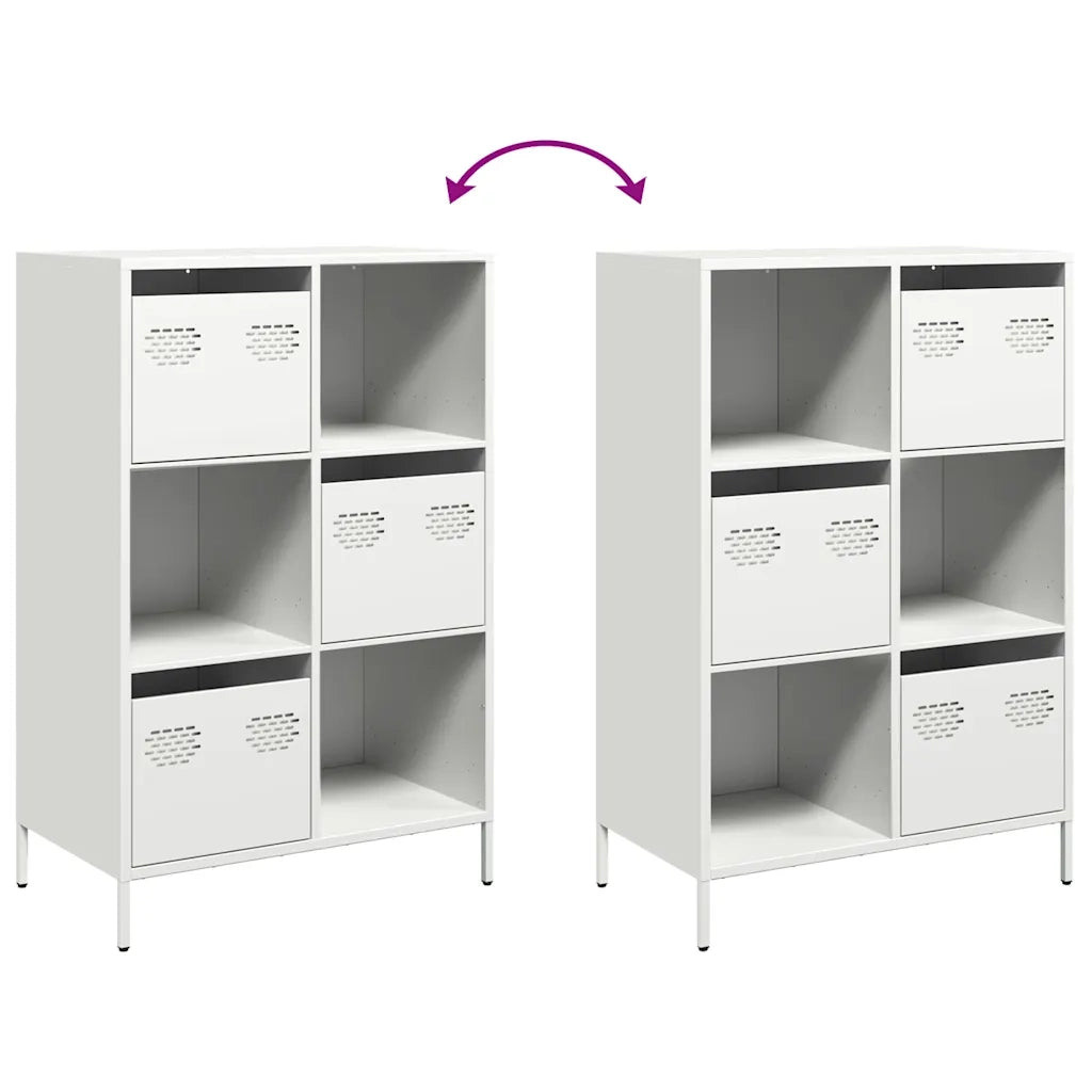Credenza-Buffet-Armadio da cucina Bianca 68x39x103,5 cm in Acciaio 146391