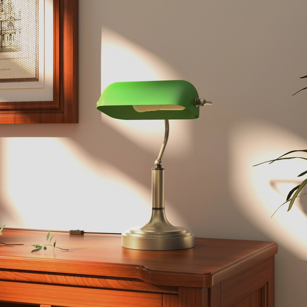 Lampada da Scrivania con Interruttore a Levetta e Paralume Regolabile ¨C zephmum ¨C Verde
