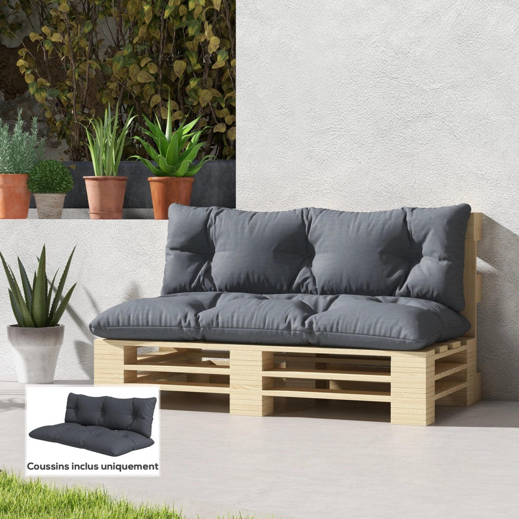 Set di 2 cuscini per divano da esterno ¨C Minimal ¨C polipropilene grigio 50x50cm