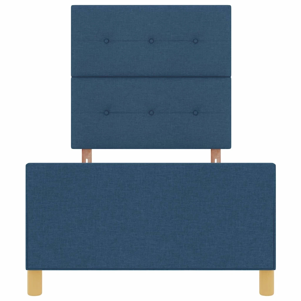 Struttura del letto con testiera Blu 100 x 200 cm Tessuto