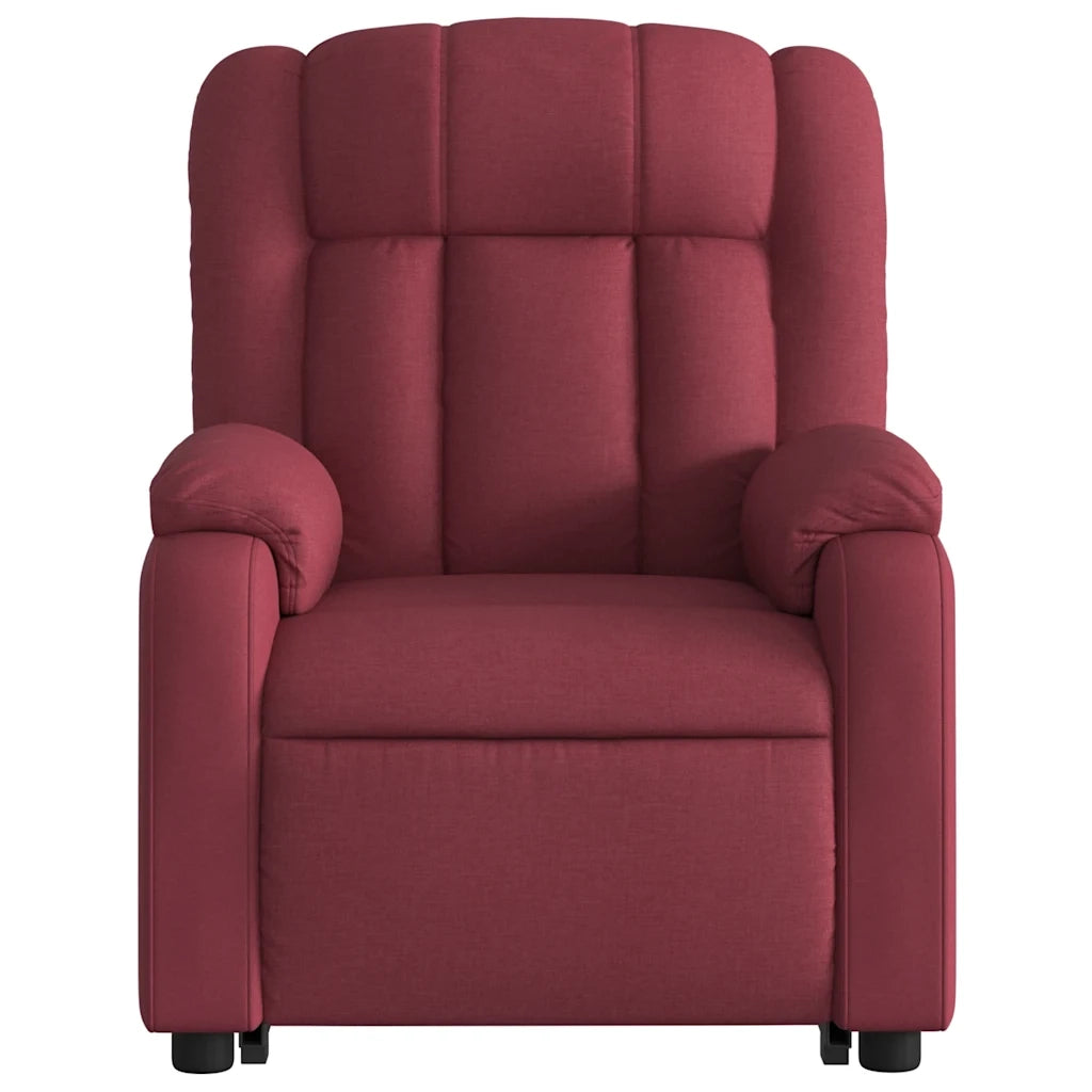 Poltrona Alzapersona Reclinabile Rosso Vino in Tessuto 3205319