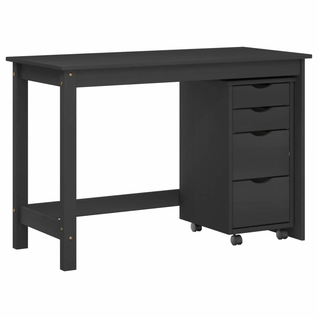Set Scrivania | Tavolo da Ufficio e mobiletto su ruote MOSS 2 pz Nero