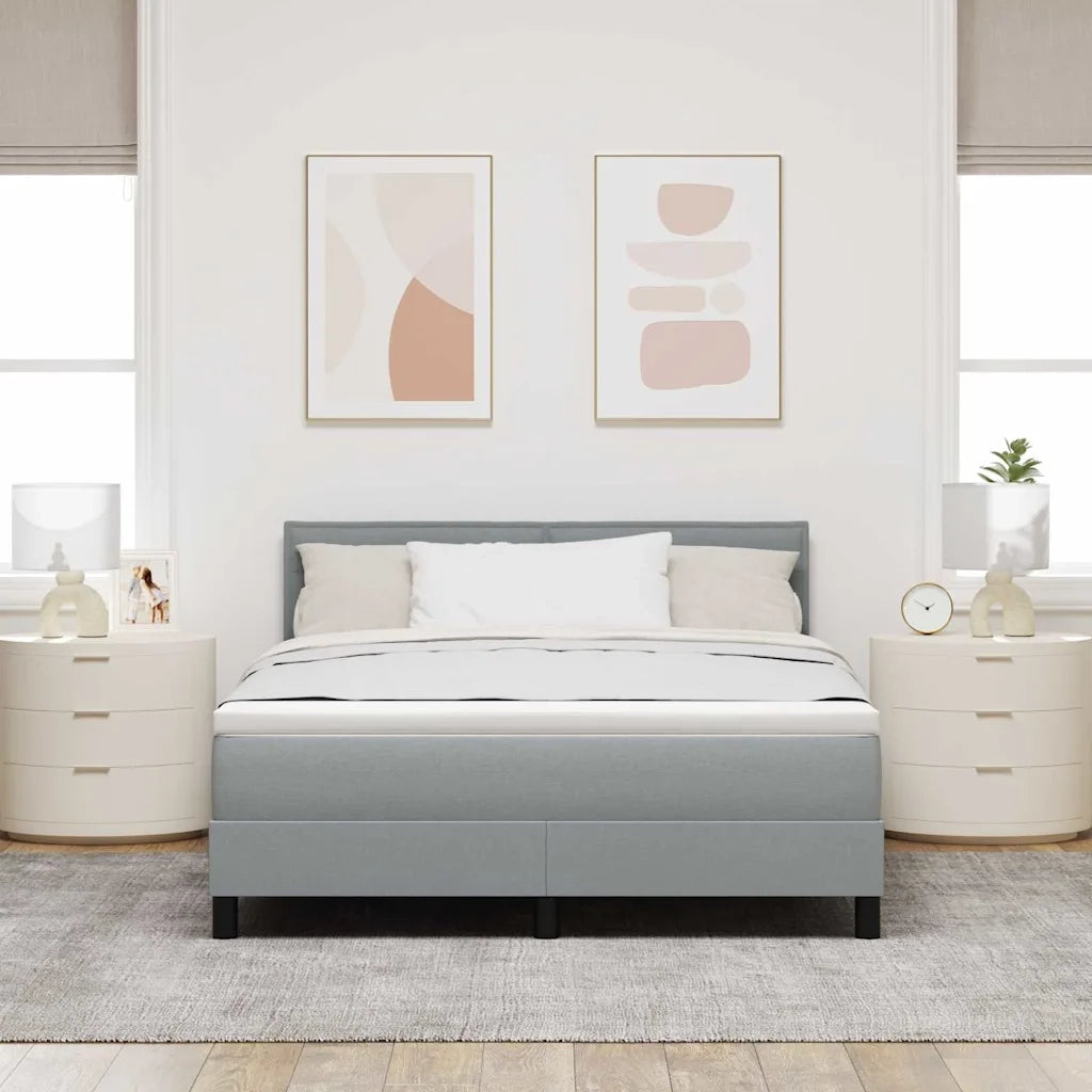 Letto a molle con materasso Grigio chiaro 140 x 200 cm Tessuto 3342135