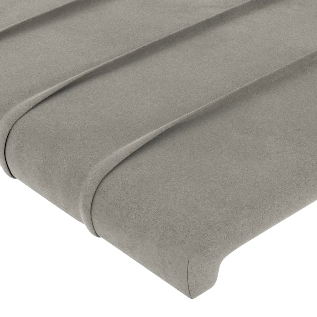 Testiera | Testata ad Orecchio Grigio Chiaro 93x16x118/128 cm in Velluto