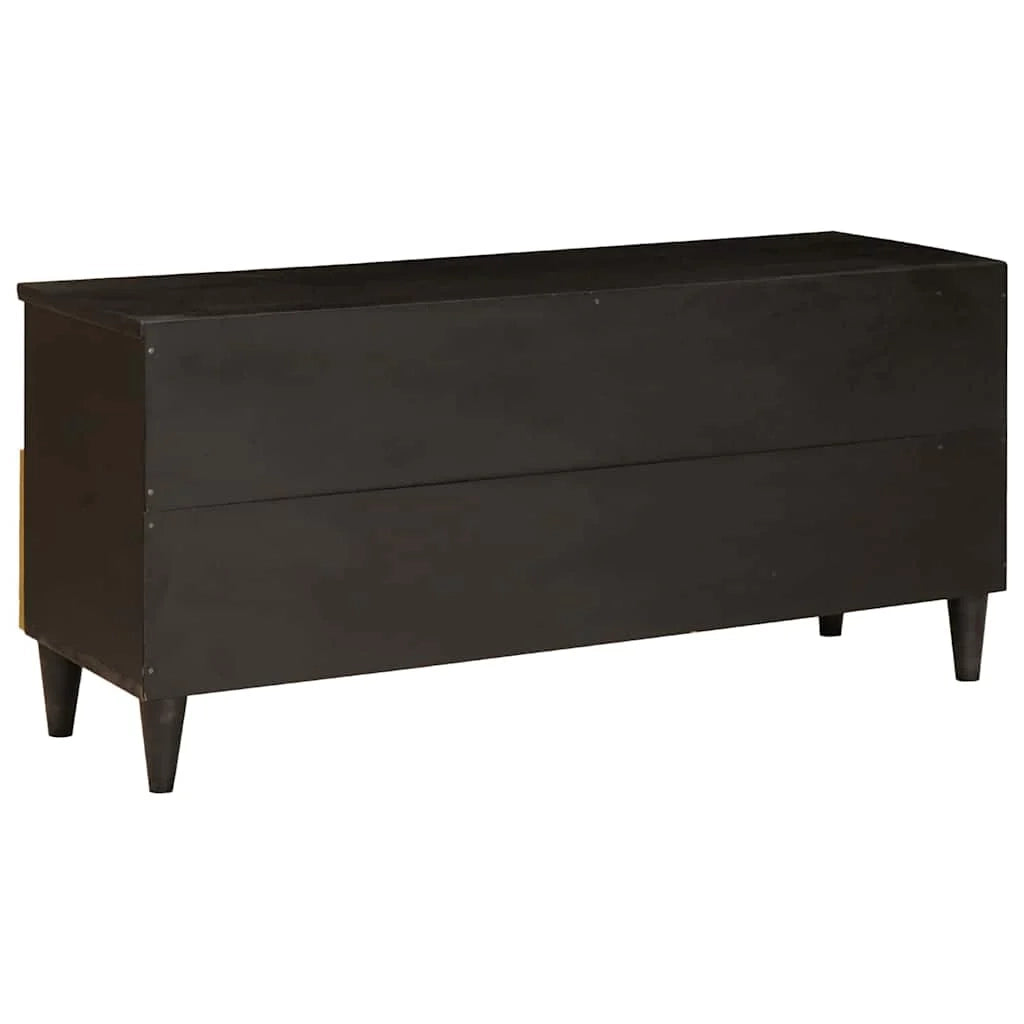 Mobile porta TV moderno con contenitore 100 x 33 x 46 cm design contemporaneo in legno nero 02_0057762