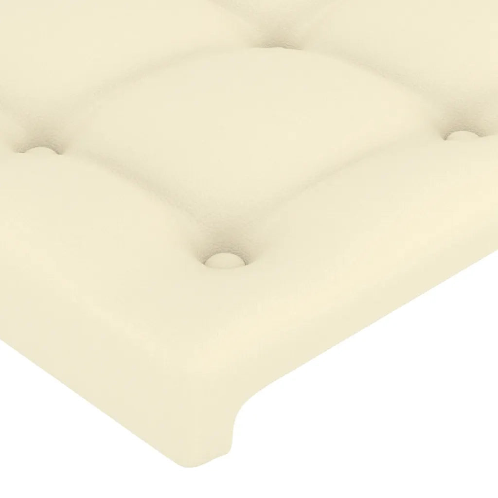 Testiera | Testata Crema a LED 144x5x78/88 cm in Similpelle