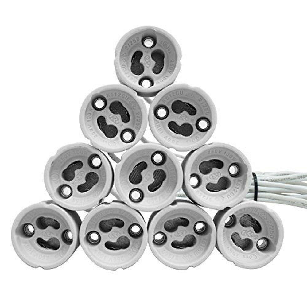 Trade Shop - Portalampada Con Attacco Gu10 Per Faretto Lampadina 220v Da Incasso In Ceramica -