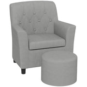 Poltrona Bambini con Pouf ¨C Minimal ¨C Grigio, Legno