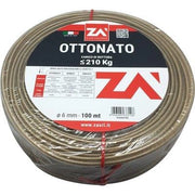 CAVETTO ACCIAIO OTTONATO TRASPARENTE  MM 6,0 MT 100