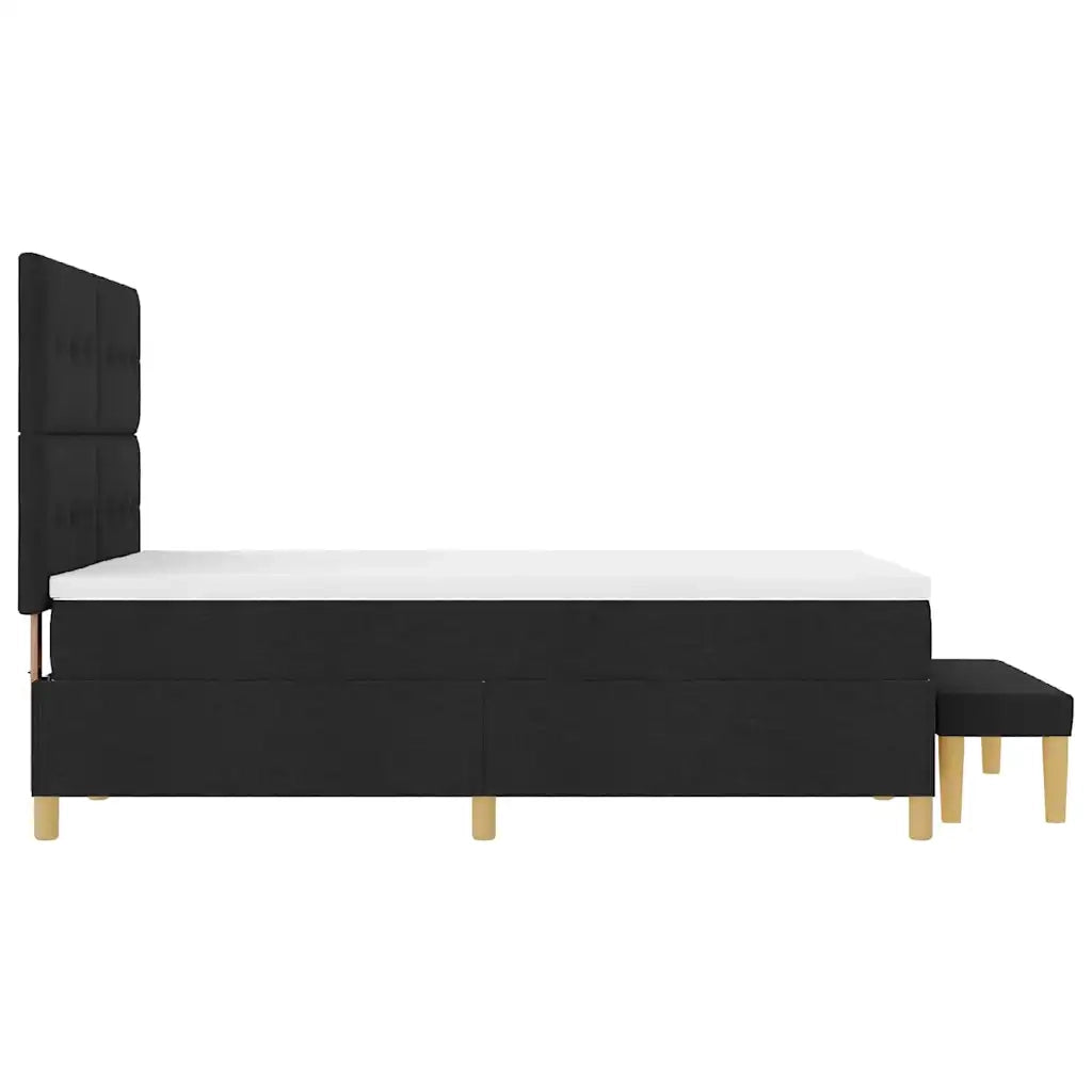 Letto a molle con testiera Nero 190 x 140 cm Tessuto 3344298