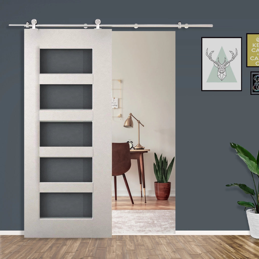 Kit Fissaggi per Porte Scorrevoli ¨C Zephmum ¨C Acciaio Inox 2,5x200 cm Argento