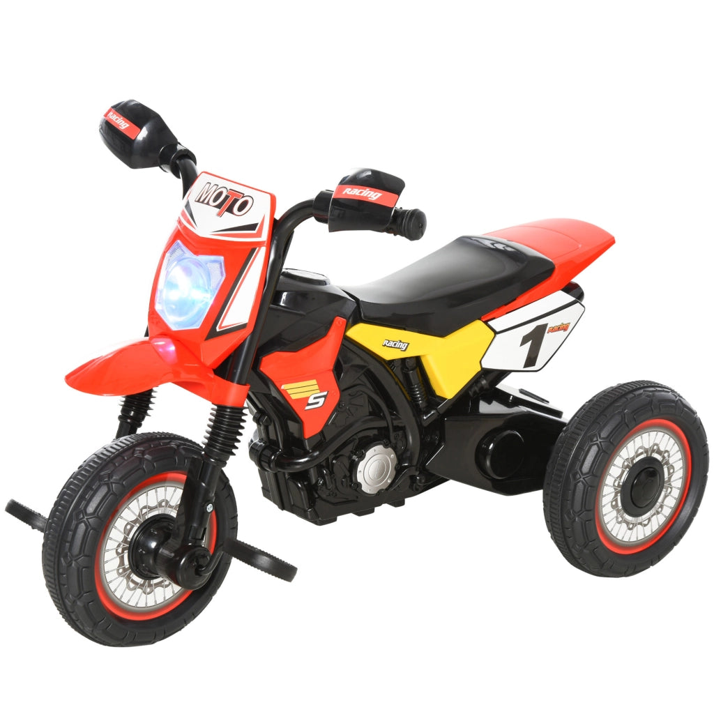 Triciclo a Pedali Forma Moto - Xylo - Rosso con Luci e Suoni 71x40x51cm