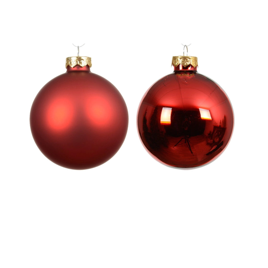 Box 6 Palline Vt luc/opa rosso d8cm