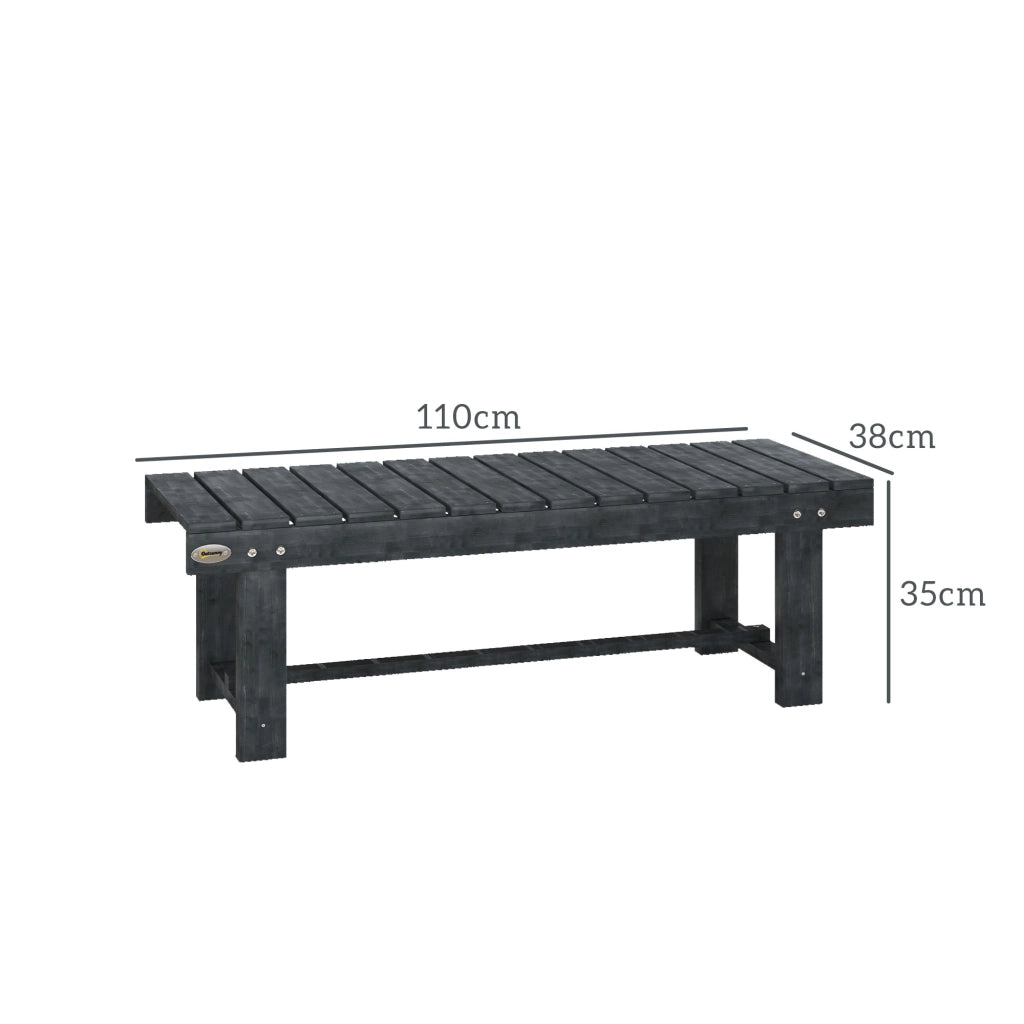Panchina da Giardino 2 Posti ¨C Xylo ¨C Legno Abete Grigio 110x38x35cm