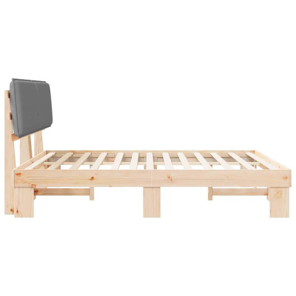 Letto matrimoniale | Letto per adulti | Letto con Testiera Rivestita Grigio chiaro 200 x 200 cm