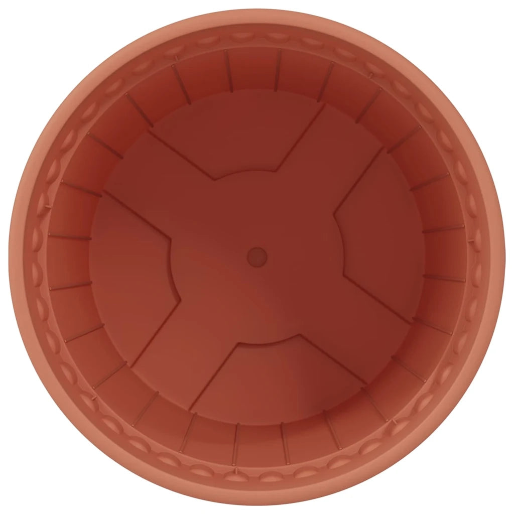 Fioriere | Cassetta per fiori | Vaso Rotondo per Fiori 6 pz Rosso Mattone ? 19 x 16 cm