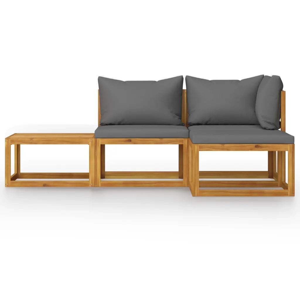 Set Divani da Giardino 4 pz con Cuscini in Massello di Acacia