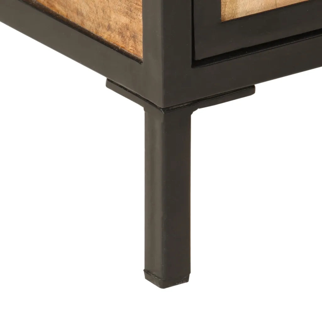 Mobile Lavabo da Bagno 55x35x60 cm Legno Massello Mango e Ferro 358572