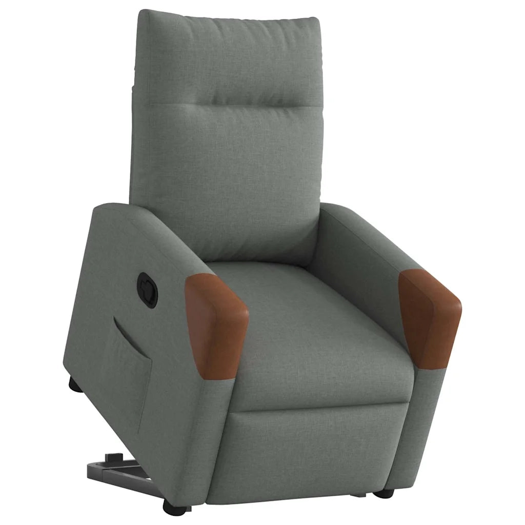 Poltrona | Sedia Relax Alzapersona Reclinabile Grigio Scuro in Tessuto
