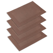 Set 4 Tovagliette Americane 45x30 cm in PVC Intrecciato, Lavabili e Riutilizzabili, Sottopiatto Rettangolare per Tavola Cucina e Sala da Pranzo  Marrone