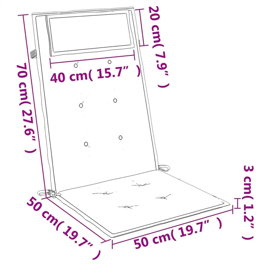 Cuscini per Sedia Schienale Alto 4 pz | Cuscini per sedie Antracite Tessuto Oxford