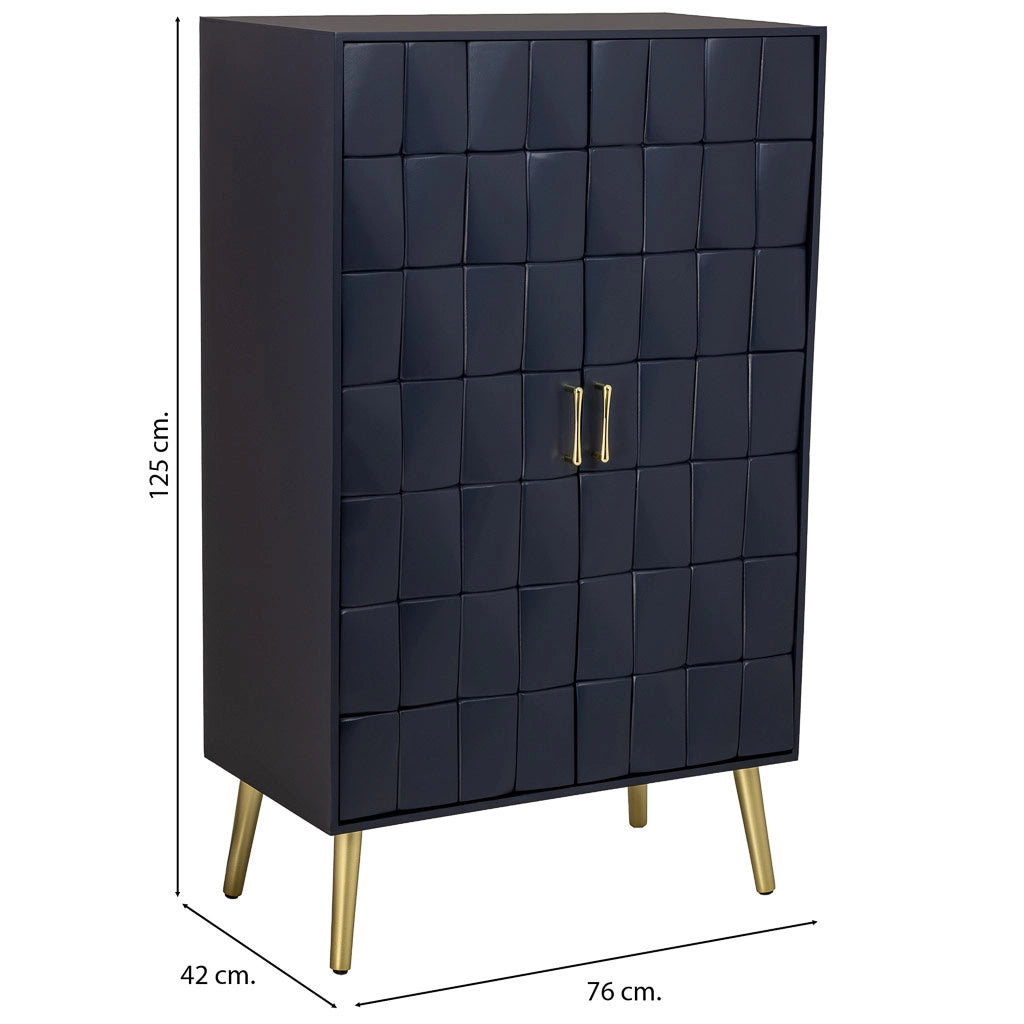 Armadio in legno nero 76x42x125h cm