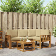 Set di divani da esterno con cuscino 5 pcs Naturale e Beige 3366356