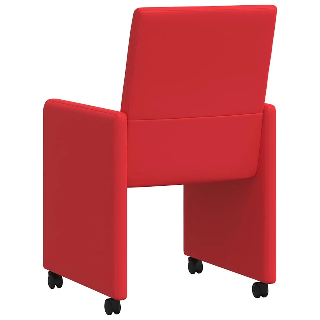 Sedie da Pranzo con Ruote con ruote 2 pcs Rosso 57 x 66 x 94 cm 42017821