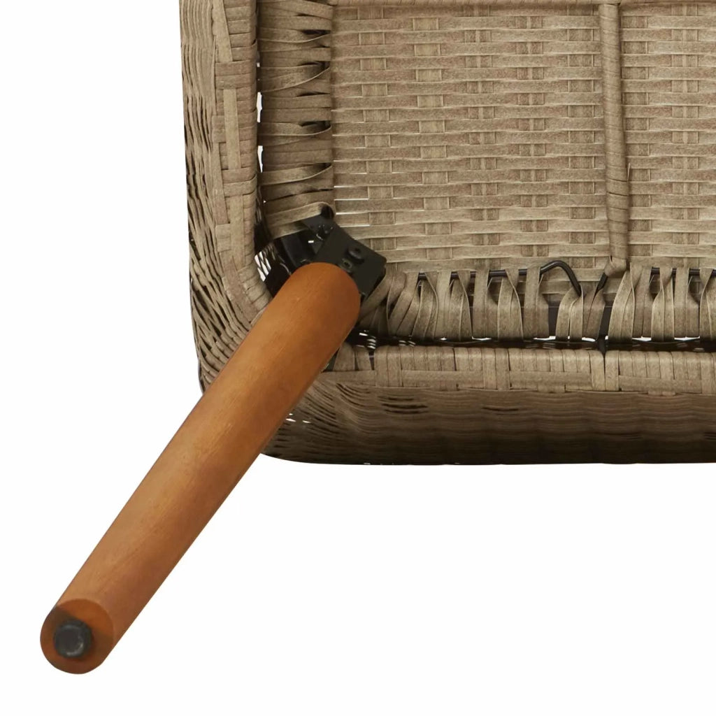 Set da Pranzo per Giardino con cuscino 9 pcs Beige polyrattan 3261632